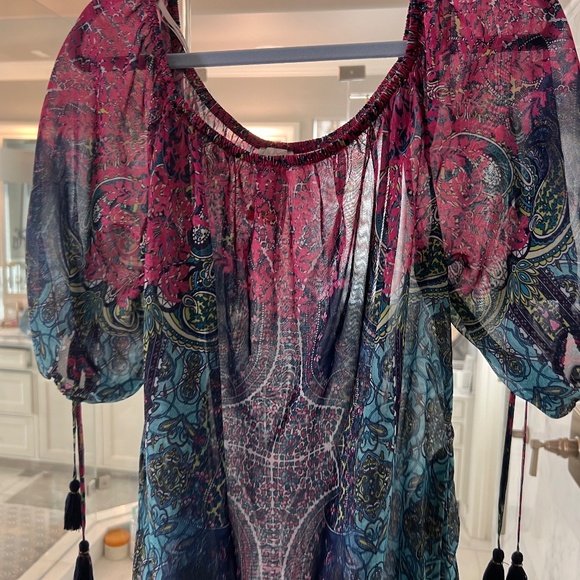 Sun-Kissed On Georgette Off-The-Shoulder Maxi Dress - Picture 12 of 15